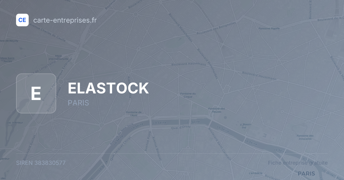 ELASTOCK — 383830577 — fiche entreprise