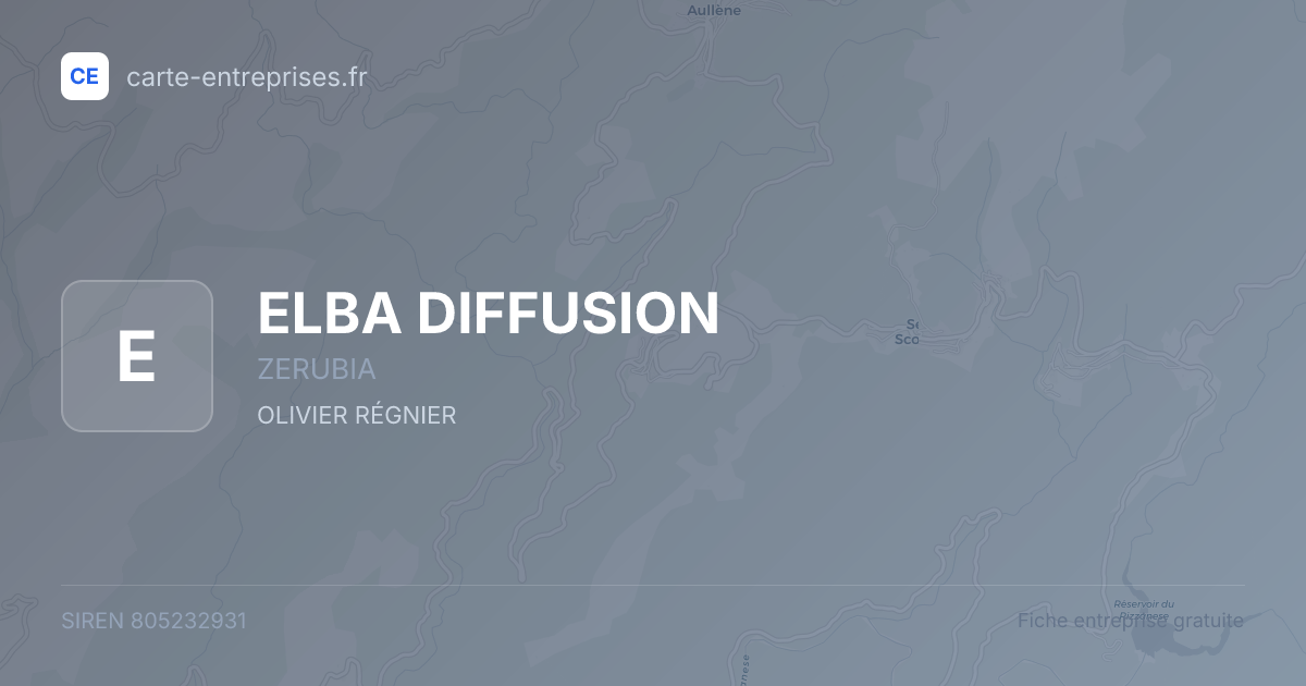 ELBA DIFFUSION — 805232931 — fiche entreprise