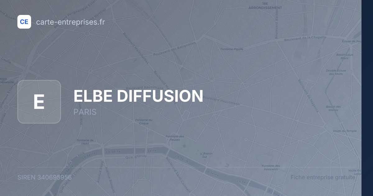 ELBE DIFFUSION — 340695956 — fiche entreprise