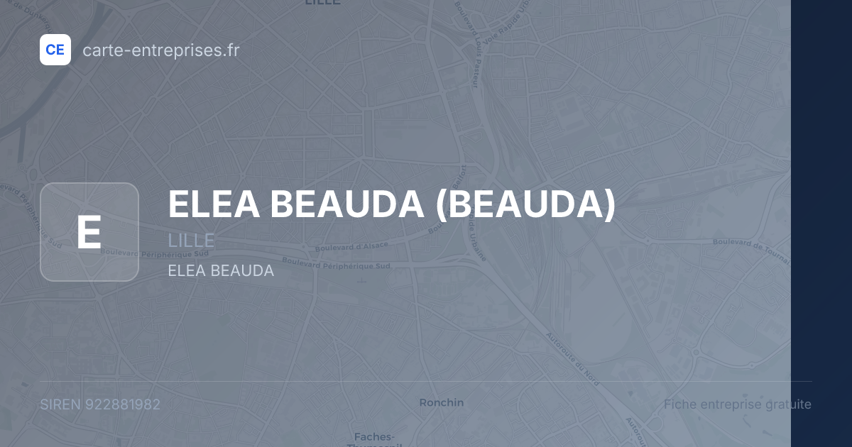 ELEA BEAUDA (BEAUDA) — 922881982 — fiche entreprise