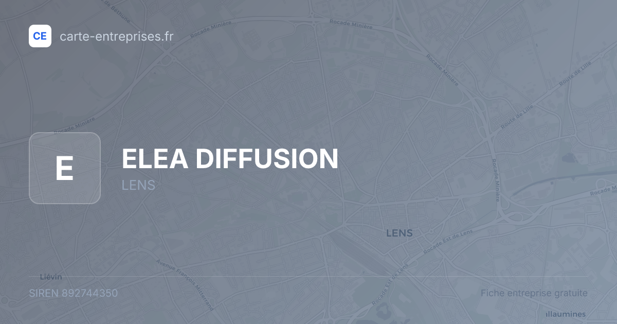 ELEA DIFFUSION — 892744350 — fiche entreprise