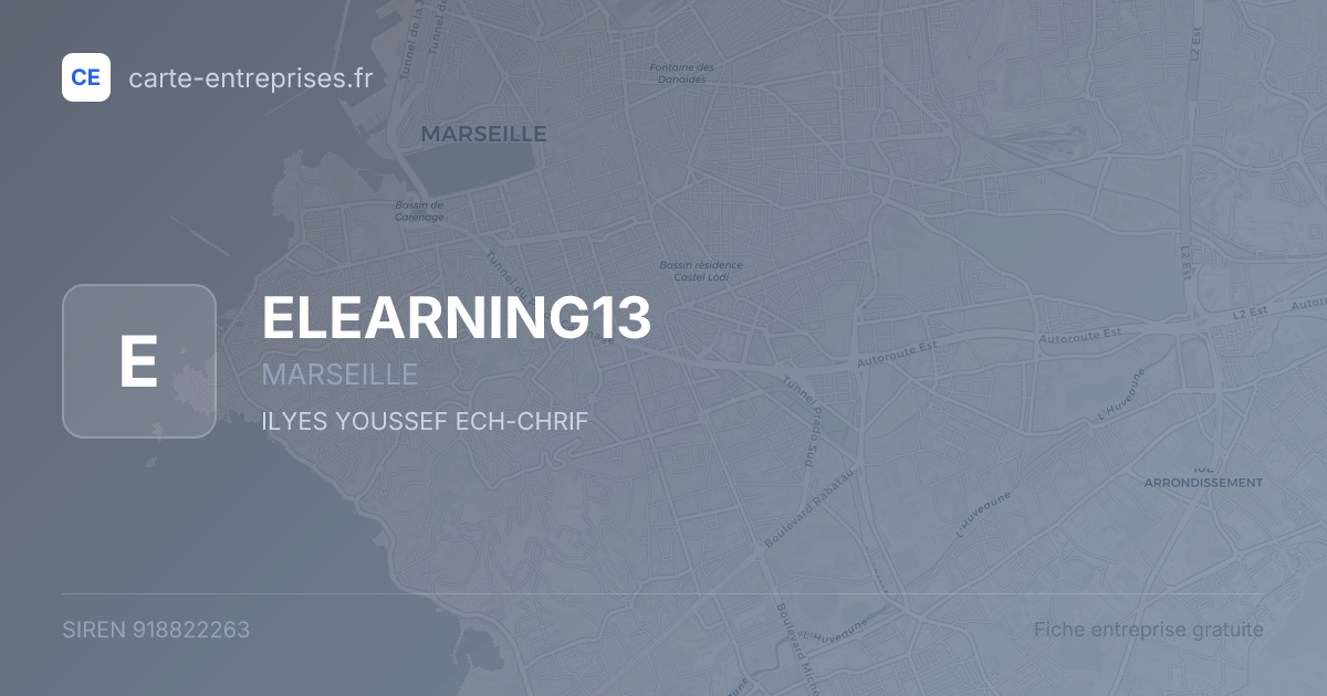 ELEARNING13 — 918822263 — fiche entreprise