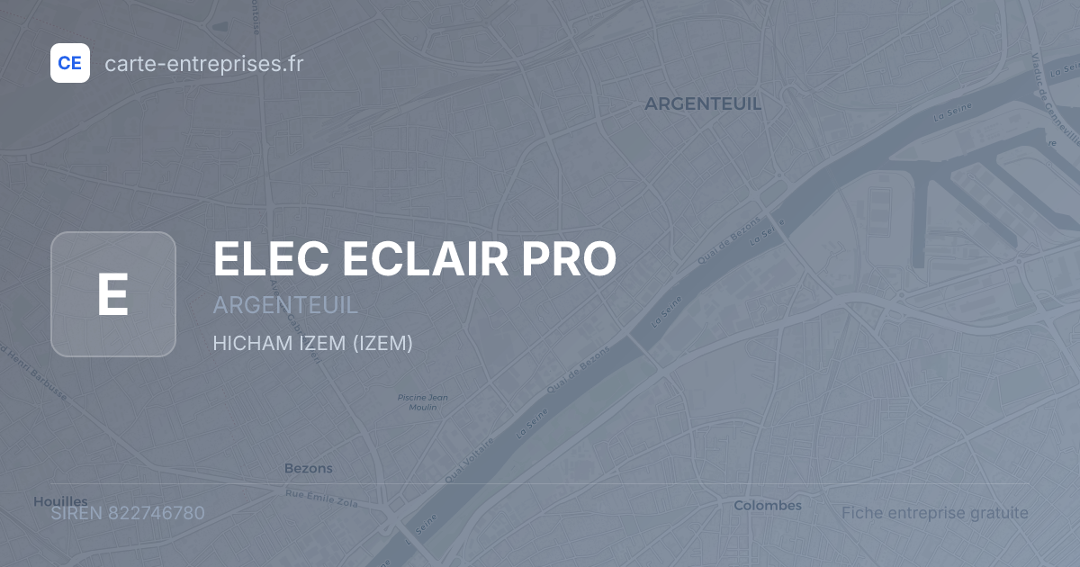 ELEC ECLAIR PRO — 822746780 — fiche entreprise