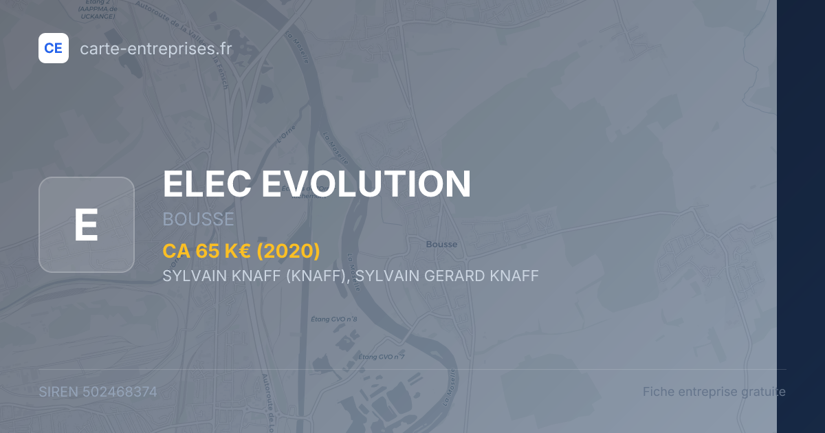 ELEC EVOLUTION — 502468374 — fiche entreprise
