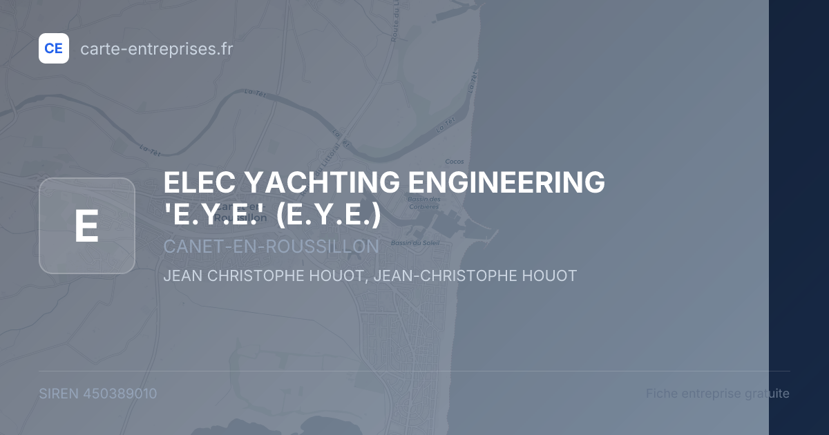ELEC YACHTING ENGINEERING 'E.Y.E.' (E.Y.E.) — 450389010 — fiche entreprise