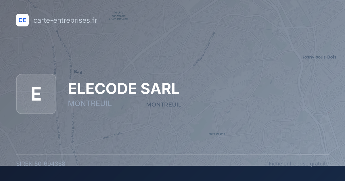 ELECODE SARL — 501694368 — fiche entreprise