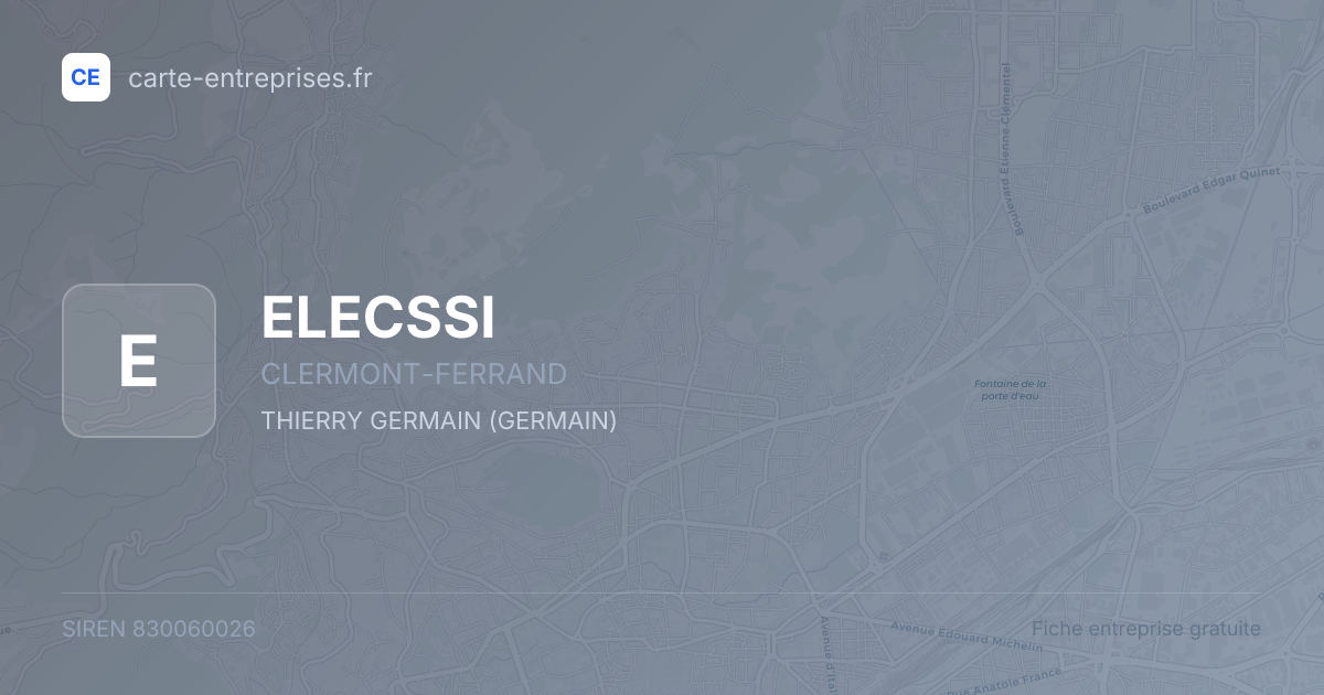 ELECSSI — 830060026 — fiche entreprise