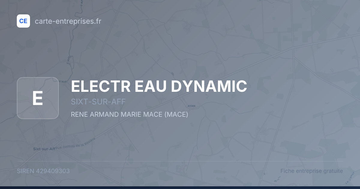 ELECTR EAU DYNAMIC — 429409303 — fiche entreprise
