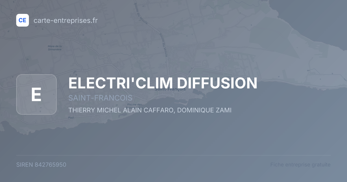 ELECTRI'CLIM DIFFUSION — 842765950 — fiche entreprise