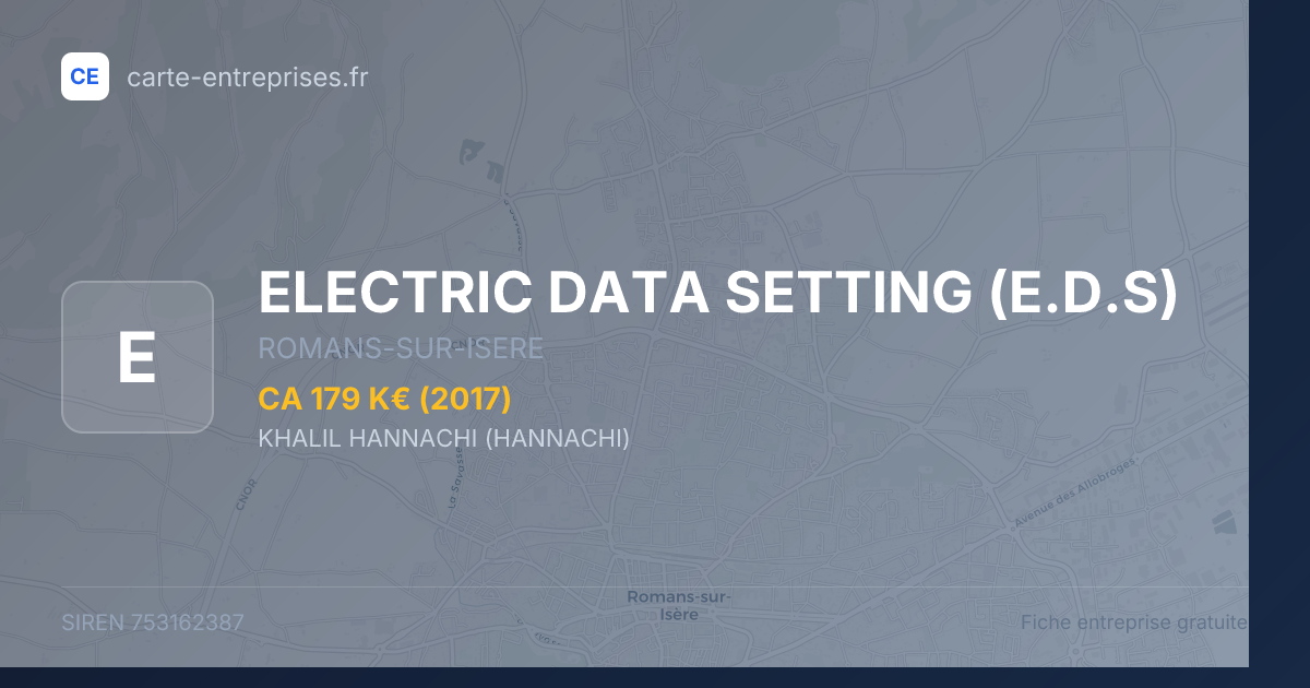 ELECTRIC DATA SETTING (E.D.S) — 753162387 — fiche entreprise