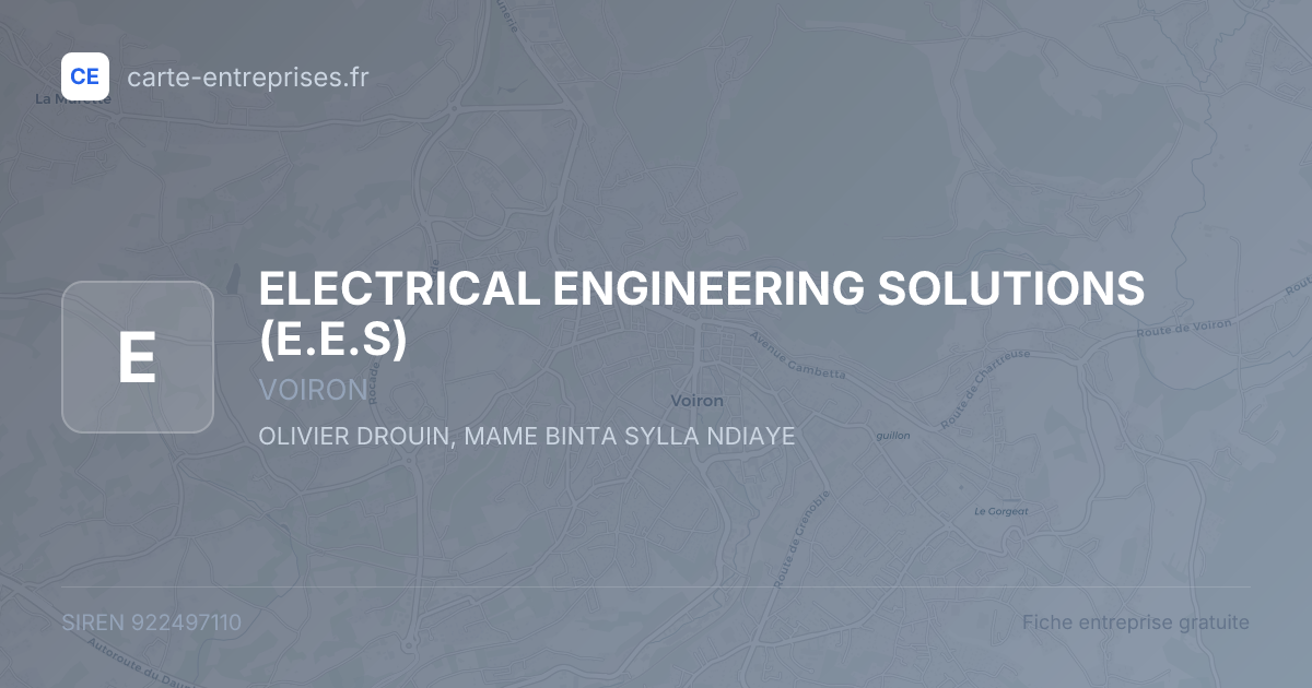 ELECTRICAL ENGINEERING SOLUTIONS (E.E.S) — 922497110 — fiche entreprise