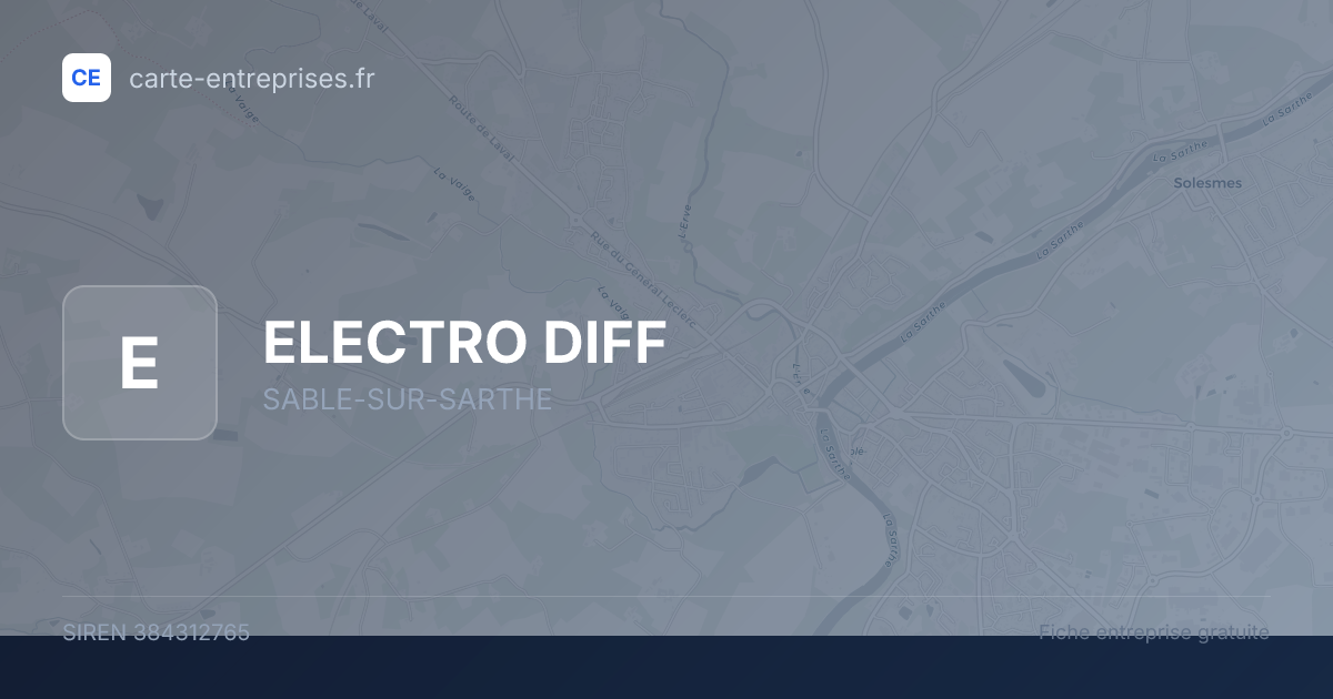 ELECTRO DIFF — 384312765 — fiche entreprise