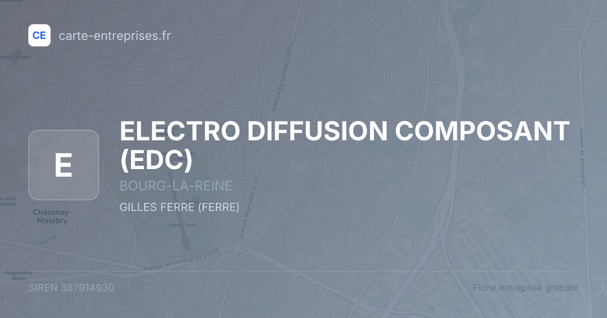 ELECTRO DIFFUSION COMPOSANT (EDC) — 387914930 — fiche entreprise