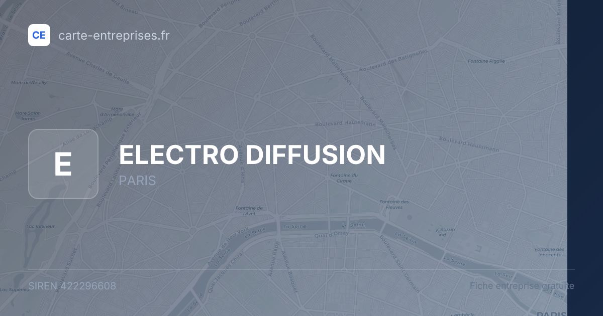 ELECTRO DIFFUSION — 422296608 — fiche entreprise