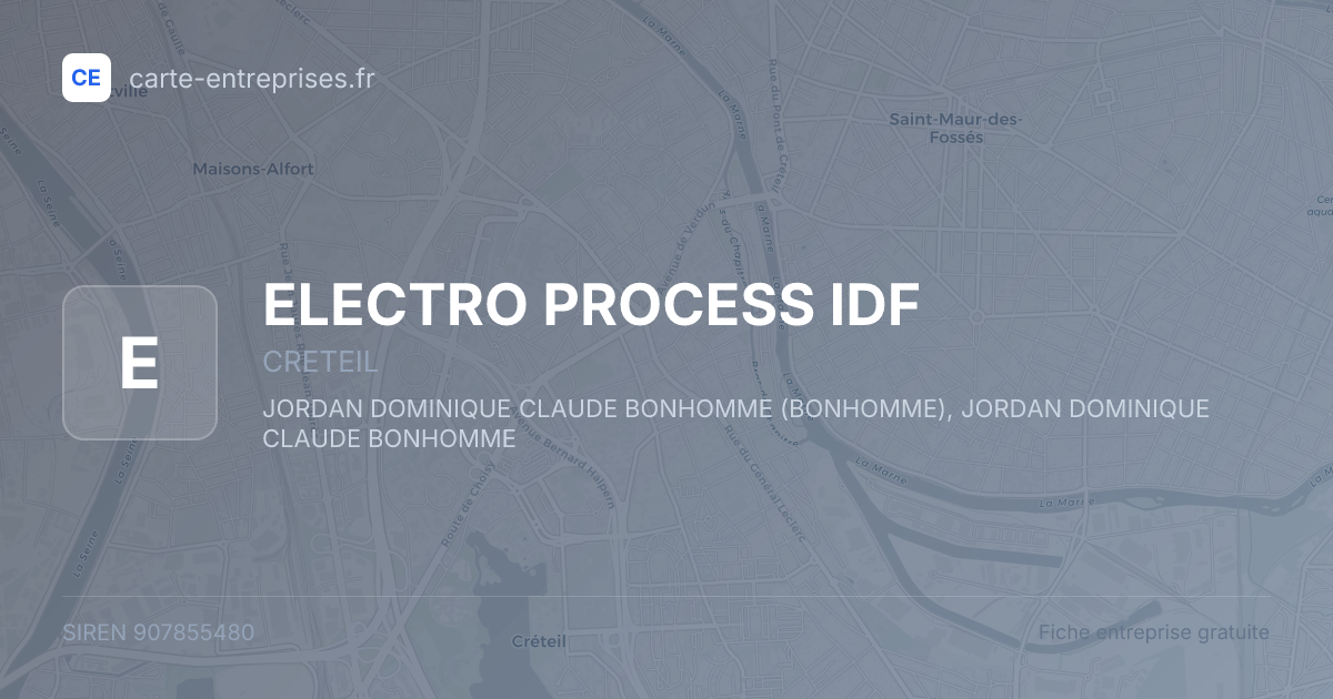 ELECTRO PROCESS IDF — 907855480 — fiche entreprise