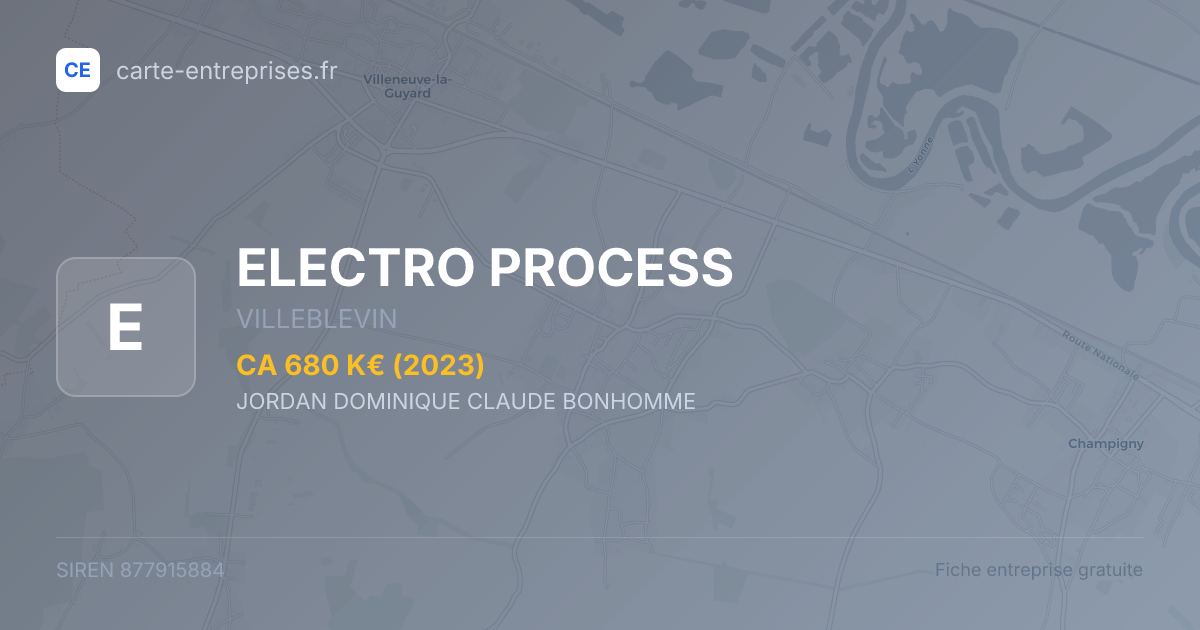 ELECTRO PROCESS — 877915884 — fiche entreprise
