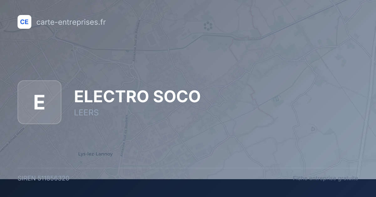 ELECTRO SOCO — 511856320 — fiche entreprise
