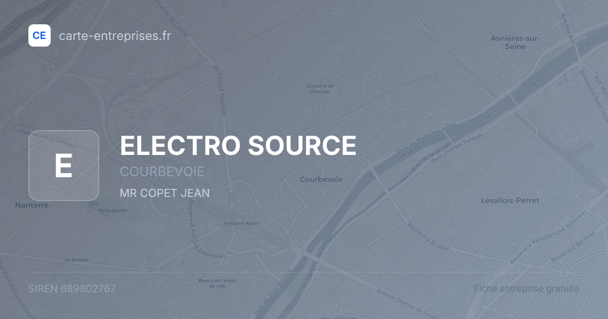 ELECTRO SOURCE — 689802767 — fiche entreprise