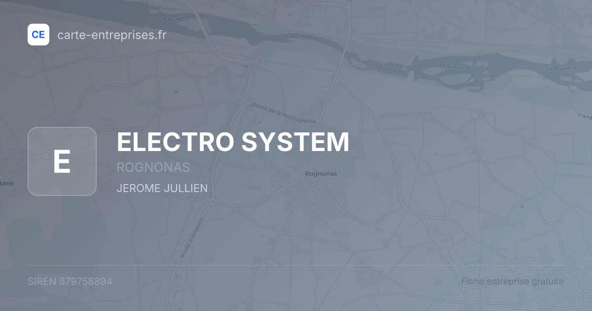 ELECTRO SYSTEM — 879758894 — fiche entreprise
