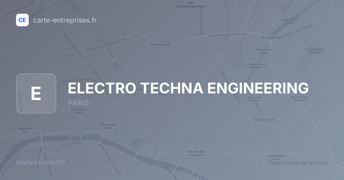 ELECTRO TECHNA ENGINEERING — 592050777 — fiche entreprise