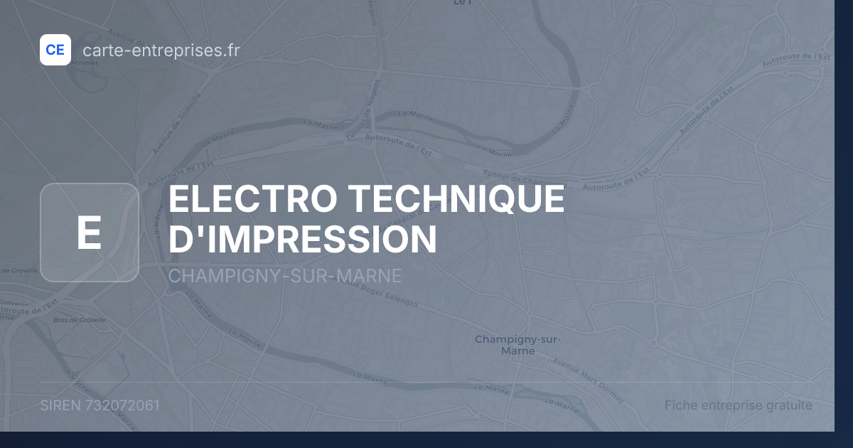 ELECTRO TECHNIQUE D'IMPRESSION — 732072061 — fiche entreprise