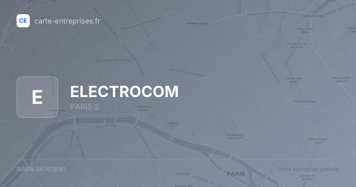 ELECTROCOM — 347428161 — fiche entreprise