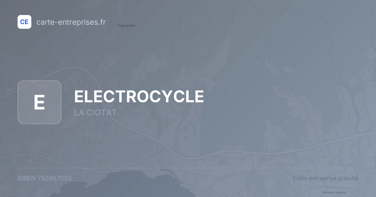 ELECTROCYCLE — 792967093 — fiche entreprise