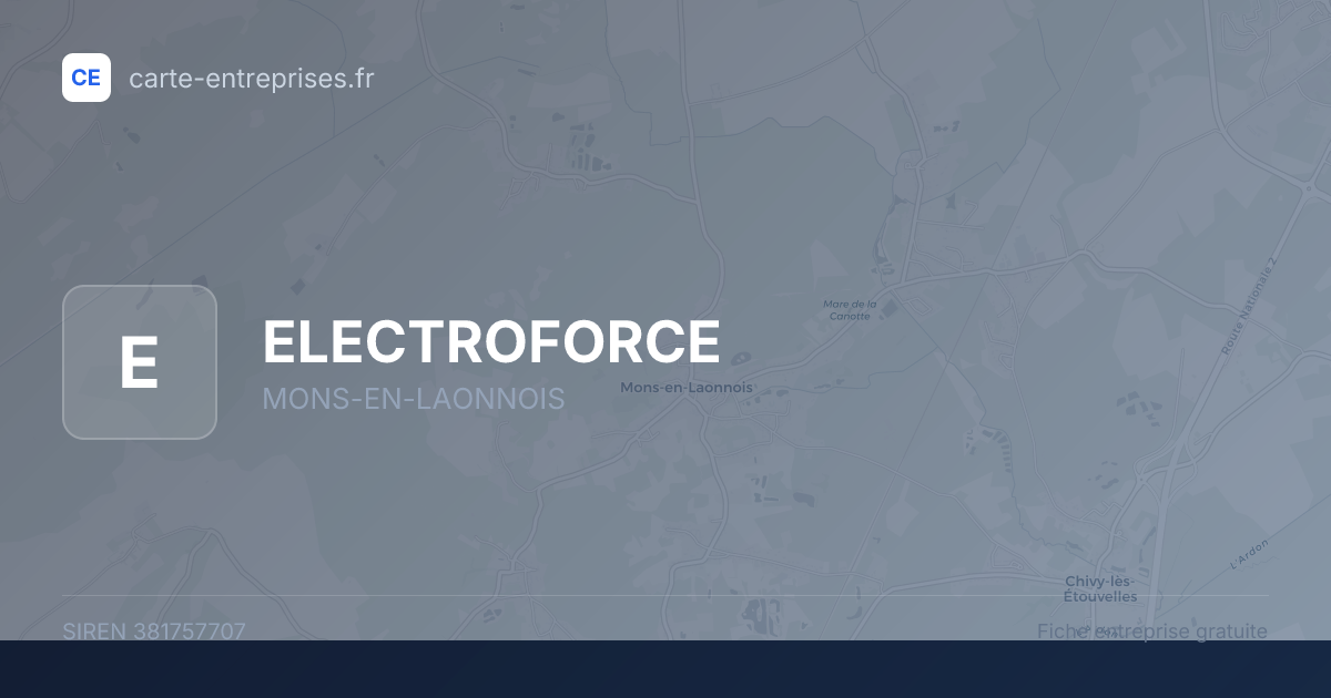 ELECTROFORCE — 381757707 — fiche entreprise