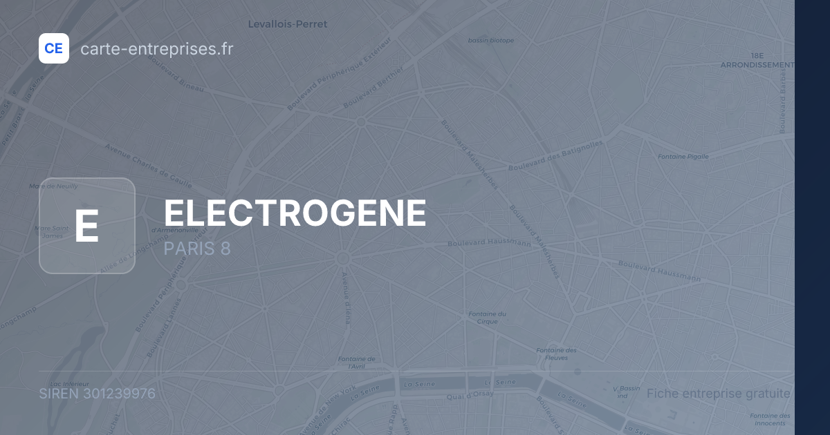 ELECTROGENE — 301239976 — fiche entreprise