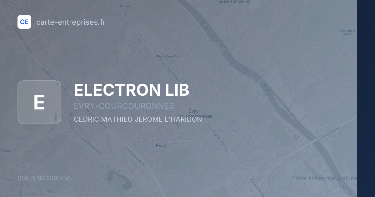 ELECTRON LIB — 844091736 — fiche entreprise