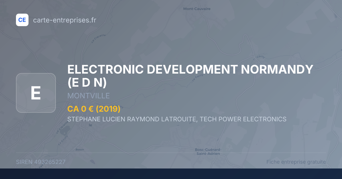 ELECTRONIC DEVELOPMENT NORMANDY (E D N) — 493265227 — fiche entreprise