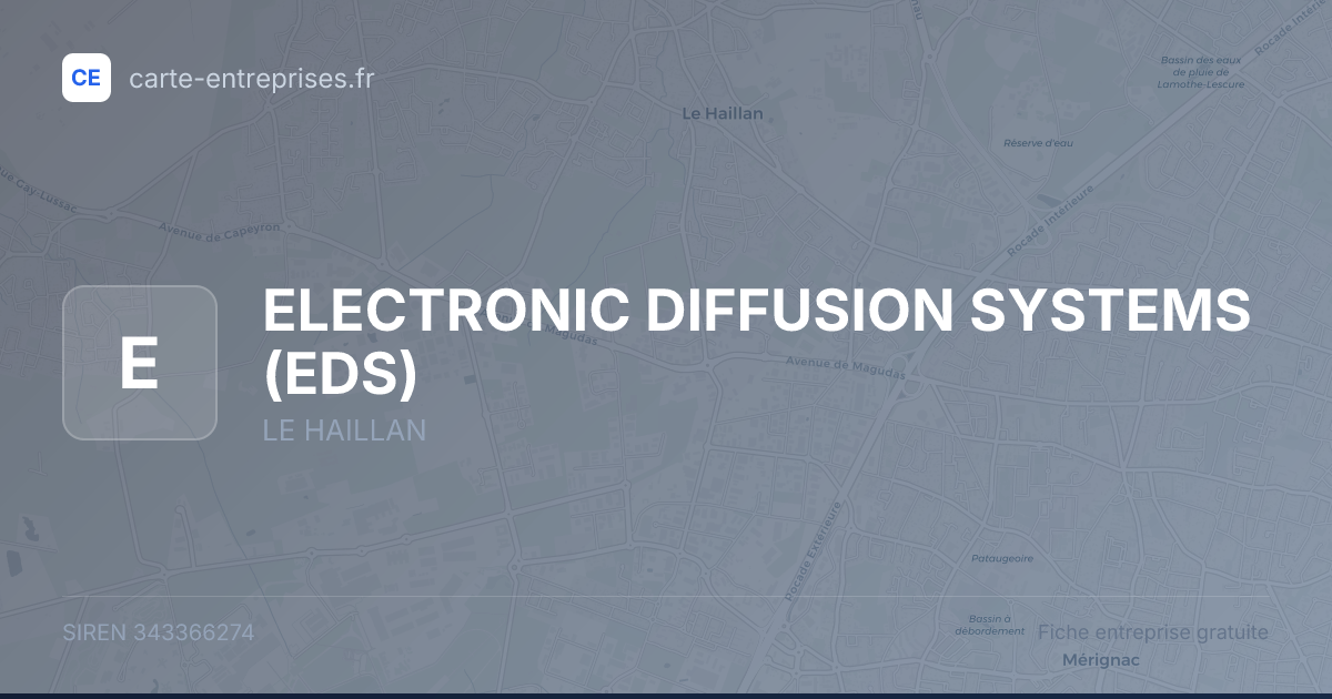 ELECTRONIC DIFFUSION SYSTEMS (EDS) — 343366274 — fiche entreprise
