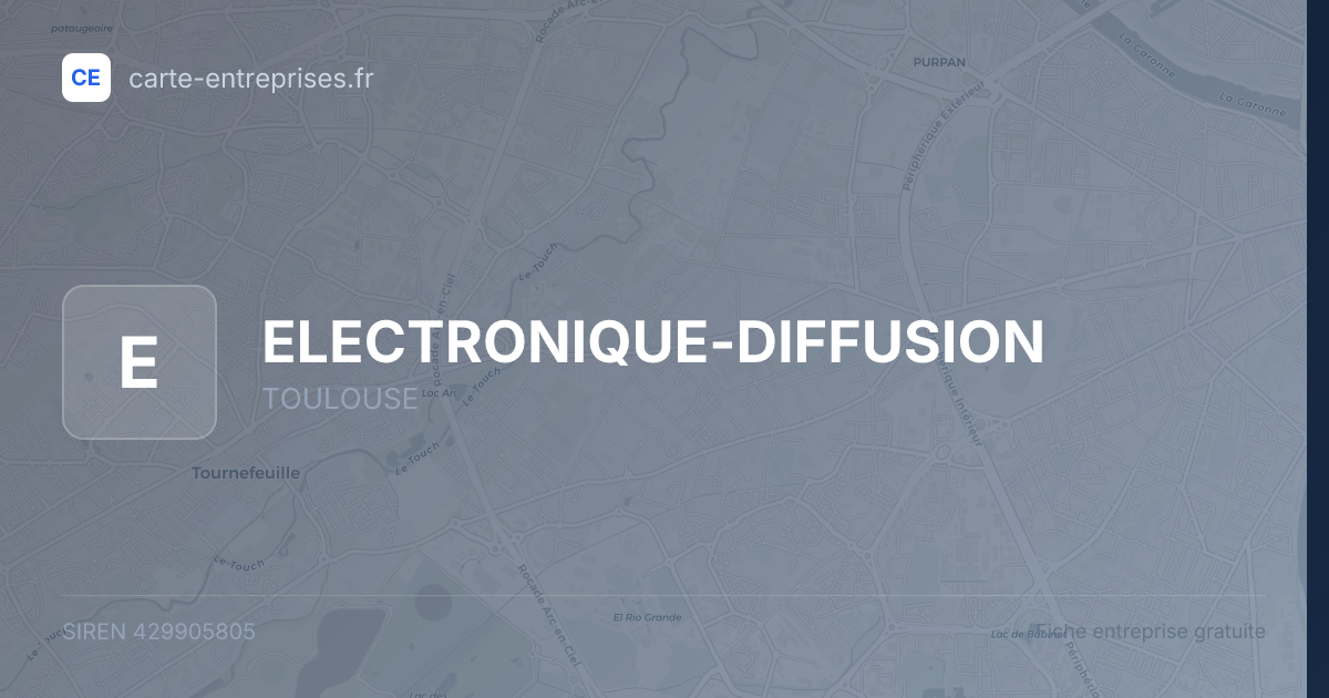ELECTRONIQUE-DIFFUSION — 429905805 — fiche entreprise