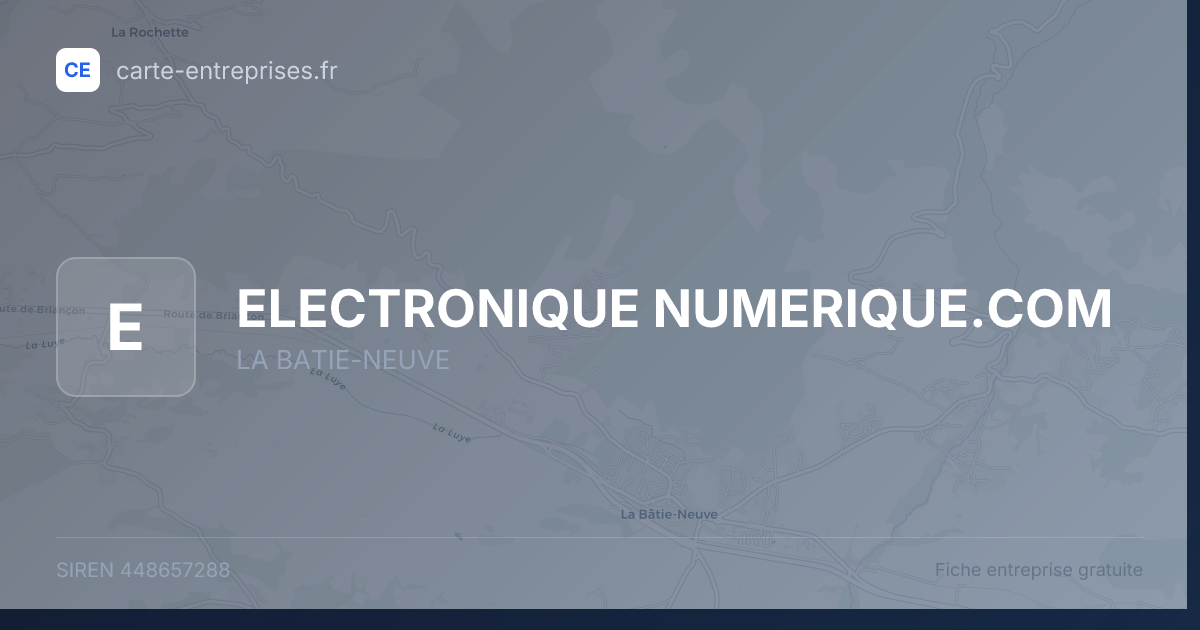 ELECTRONIQUE NUMERIQUE.COM — 448657288 — fiche entreprise