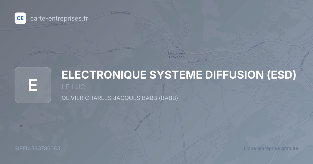 ELECTRONIQUE SYSTEME DIFFUSION (ESD) — 343786083 — fiche entreprise