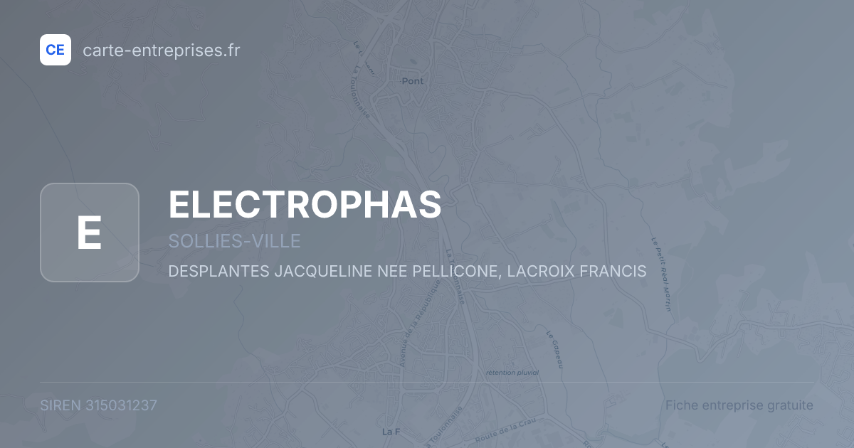 ELECTROPHAS — 315031237 — fiche entreprise