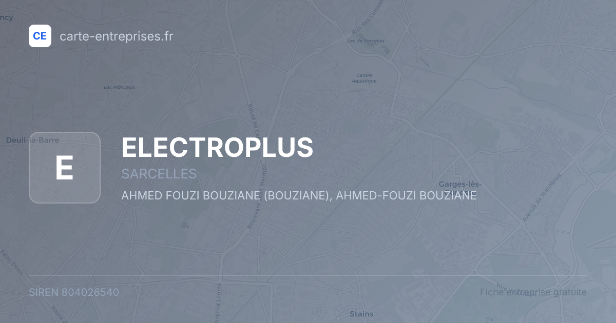 ELECTROPLUS — 804026540 — fiche entreprise