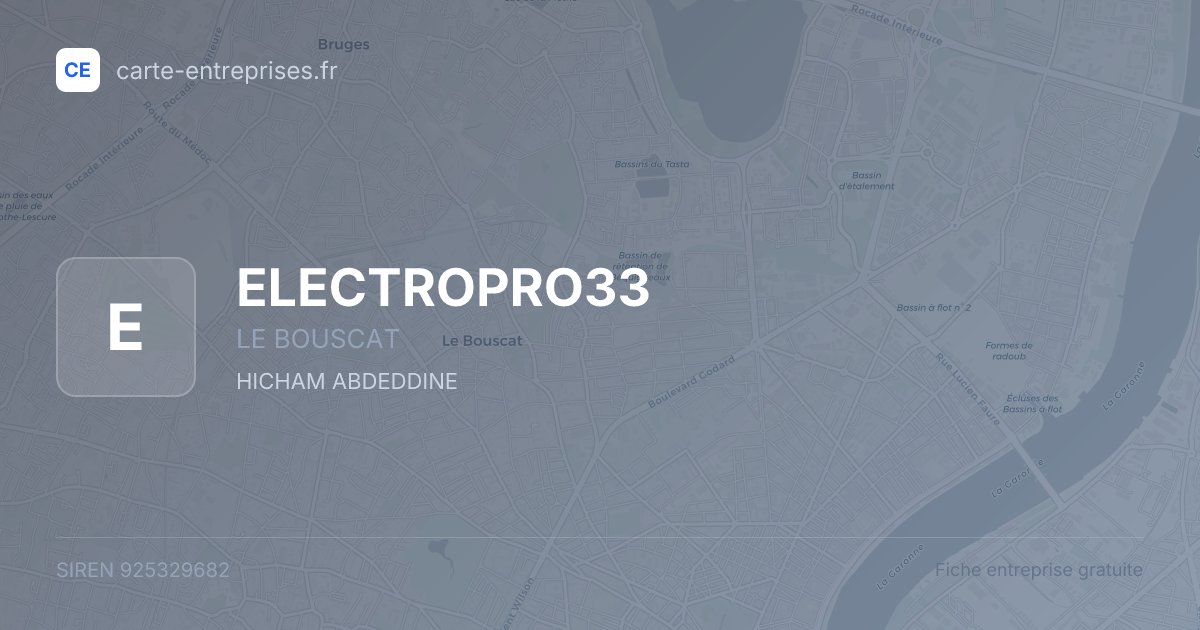 ELECTROPRO33 — 925329682 — fiche entreprise
