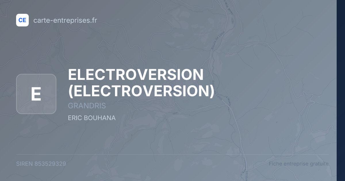 ELECTROVERSION — 853529329 — fiche entreprise