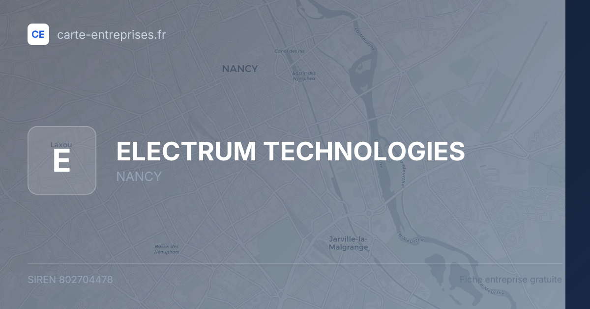 ELECTRUM TECHNOLOGIES — 802704478 — fiche entreprise