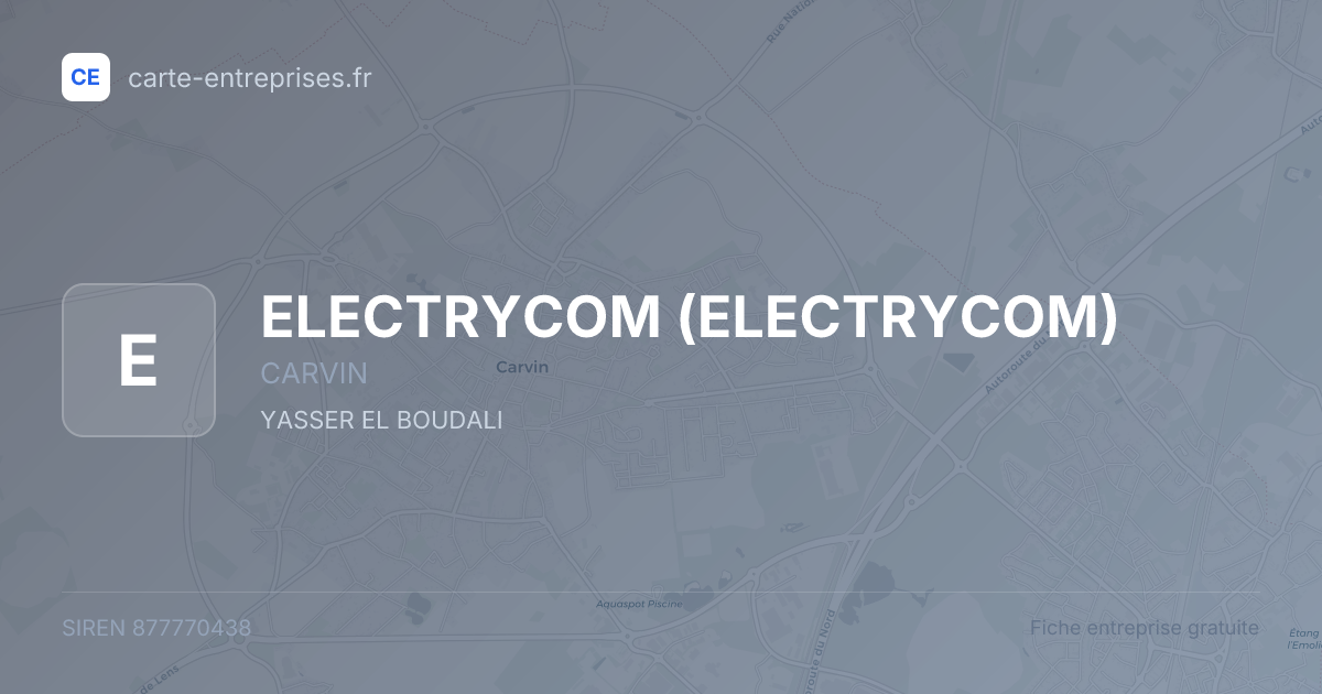 ELECTRYCOM — 877770438 — fiche entreprise