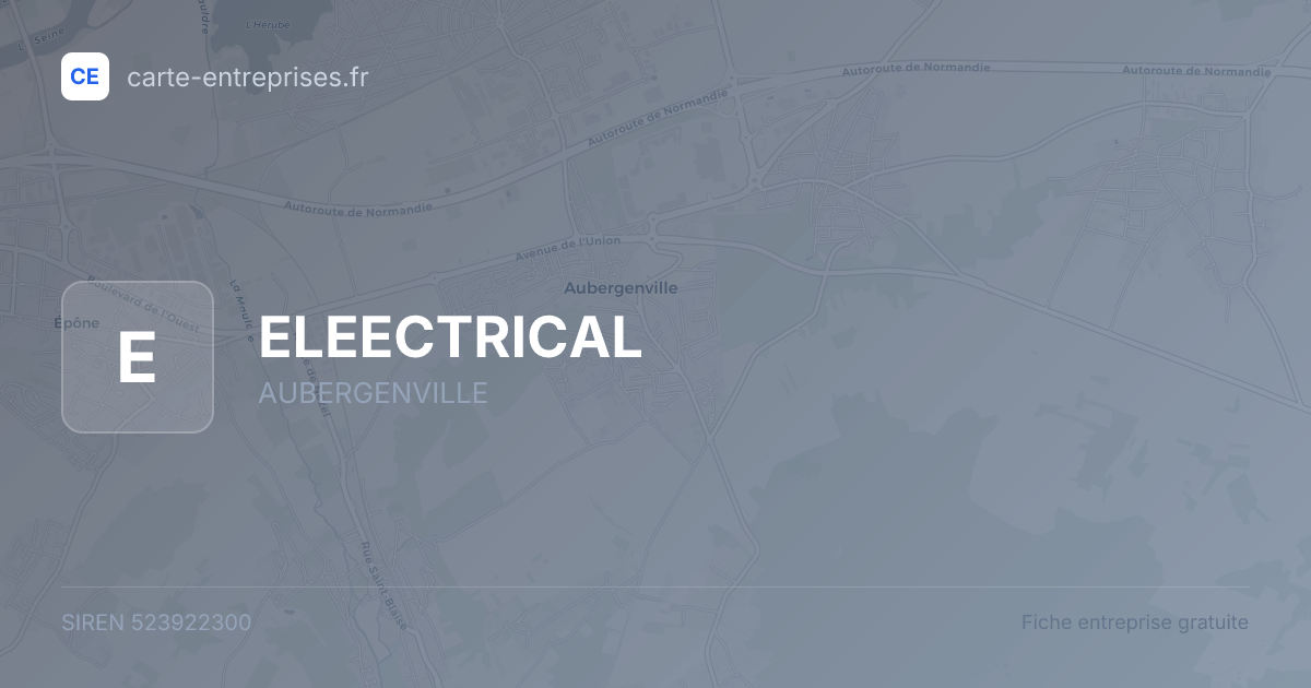 ELEECTRICAL — 523922300 — fiche entreprise