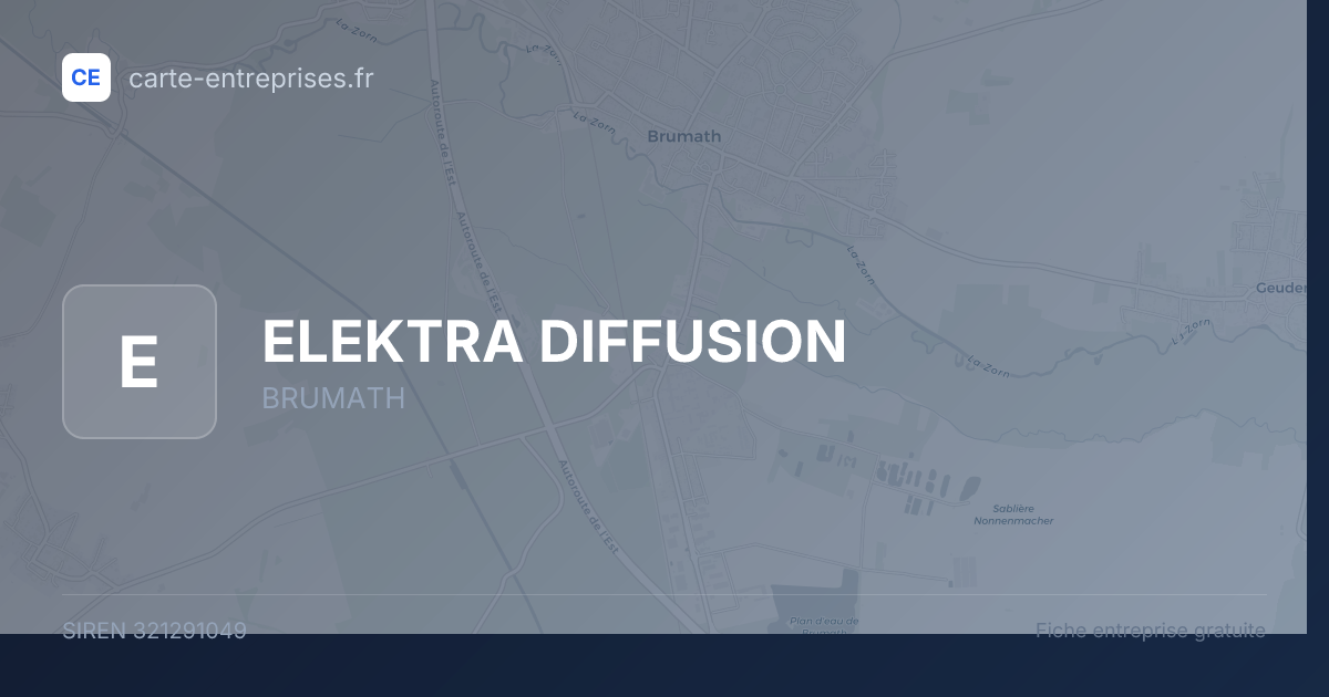 ELEKTRA DIFFUSION — 321291049 — fiche entreprise