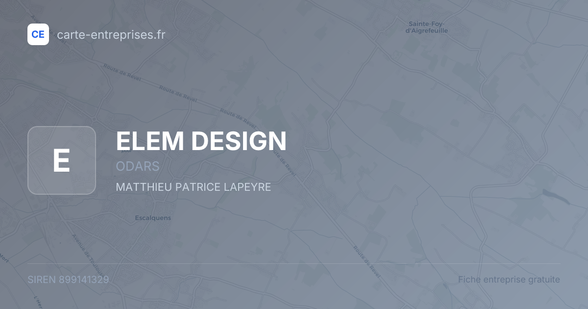ELEM DESIGN — 899141329 — fiche entreprise