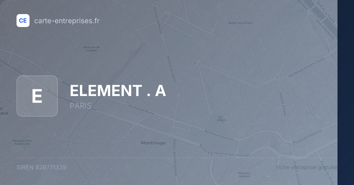 ELEMENT . A — 828771329 — fiche entreprise