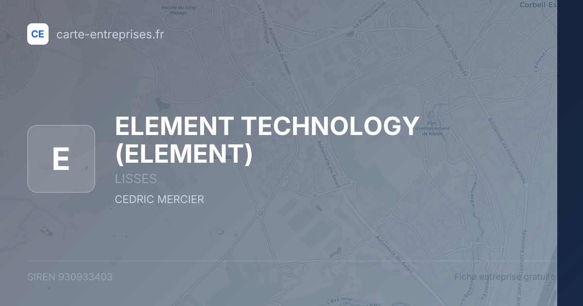 ELEMENT TECHNOLOGY (ELEMENT) — 930933403 — fiche entreprise