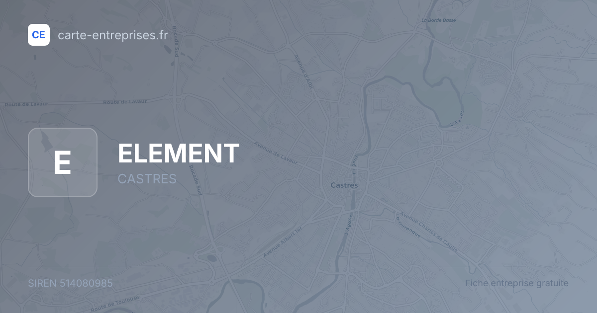 ELEMENT — 514080985 — fiche entreprise