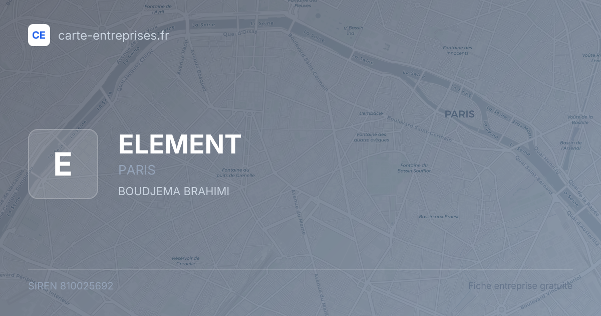 ELEMENT — 810025692 — fiche entreprise