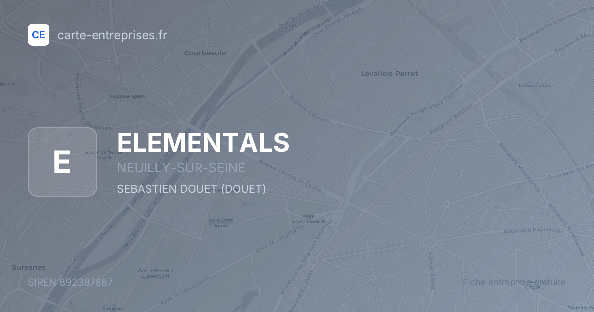 ELEMENTALS — 892387887 — fiche entreprise