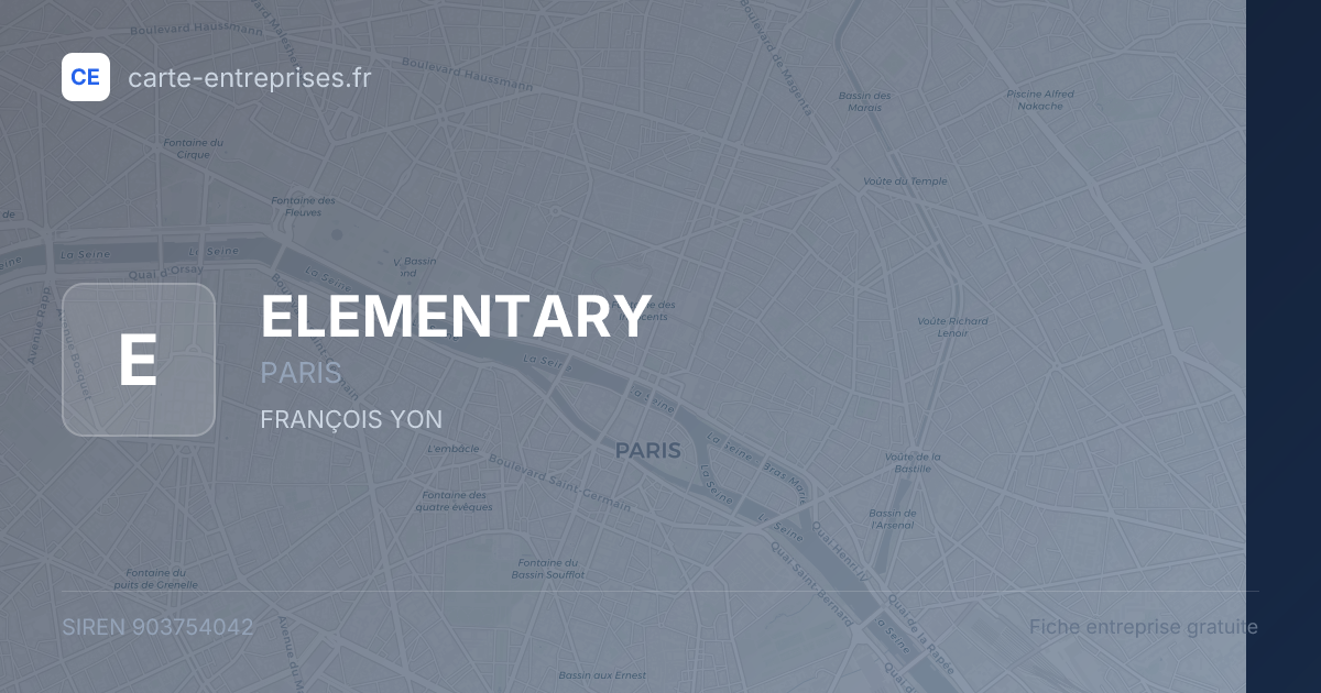 ELEMENTARY — 903754042 — fiche entreprise
